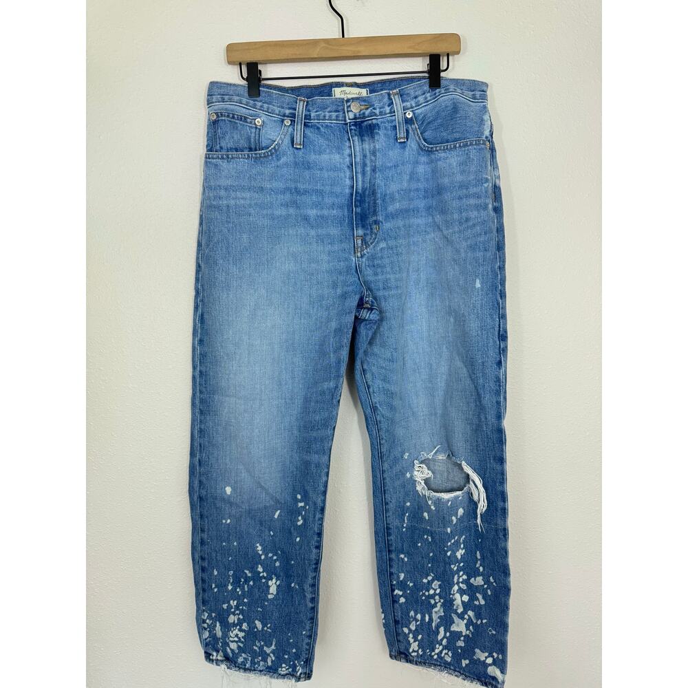 Madewell The Dadjean Paint Splatter Distressed Jeans 27